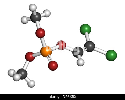 Dichlorvos insecticide organophosphaté molécule. Les pesticides, une neurotoxine qui bloque l'enzyme acétylcholinestérase. Banque D'Images