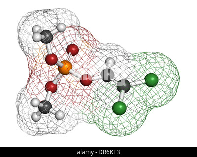 Dichlorvos insecticide organophosphaté molécule. Les pesticides, une neurotoxine qui bloque l'enzyme acétylcholinestérase. Banque D'Images