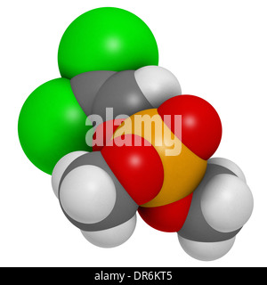 Dichlorvos insecticide organophosphaté molécule. Les pesticides, une neurotoxine qui bloque l'enzyme acétylcholinestérase. Banque D'Images