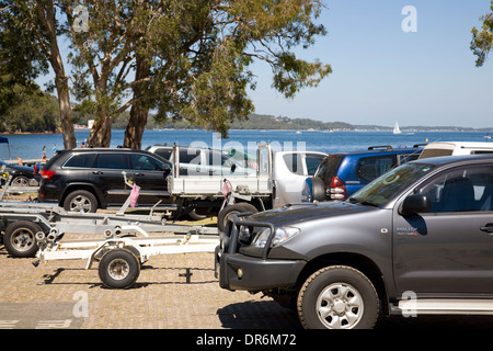 Utes de Nelson Bay, trailer park,port stephens, New South Wales, Australie Banque D'Images