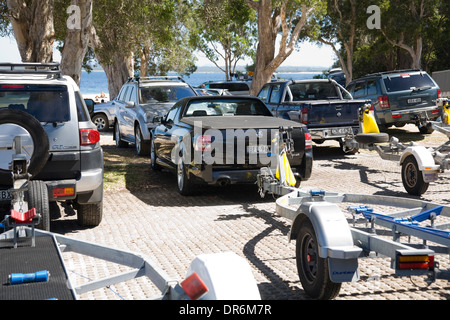 Utes de Nelson Bay, trailer park,port stephens, New South Wales, Australie Banque D'Images