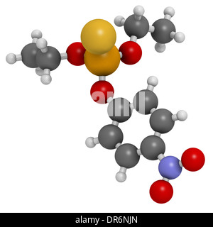 Molécule de pesticide parathion. Insecticide organophosphoré, a également été utilisé comme arme chimique. Banque D'Images