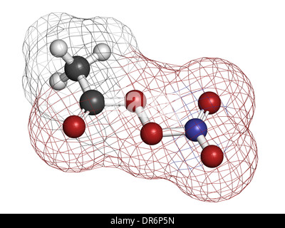 Nitrate de peroxyacétyle (PAN) des rejets molécule. Polluant secondaire, trouvés dans le smog photochimique. Banque D'Images