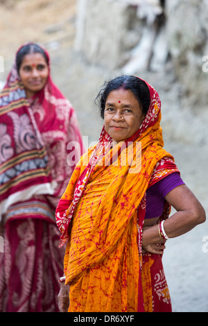 Les agriculteurs de subsistance dans les Sunderbans, Ganges, Delta, l'Inde, la région est très faible élévation et vulnérables à la montée du niveau de la mer. Banque D'Images