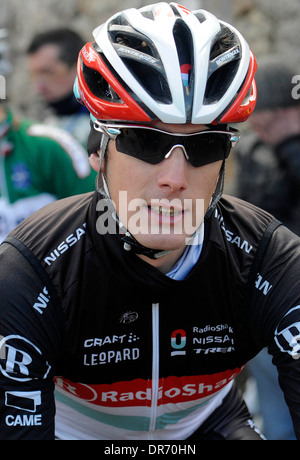 Andy Schleck, cycliste professionnel dans le Mallorca Challenge en 2012. Banque D'Images