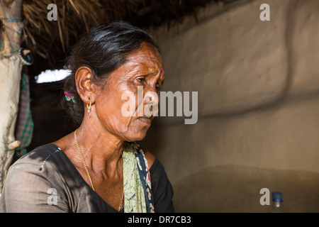 Les agriculteurs de subsistance dans les Sunderbans, Ganges, Delta, l'Inde, la région est très faible élévation et vulnérables à la montée du niveau de la mer. Banque D'Images