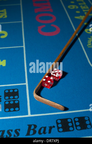 Risque de jeu Casinos jeu MS Mississippi Biloxi casino craps avec des dés sur la table Banque D'Images