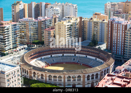 Plaza de toros de La Malagueta, 16 arènes face à Malaga, construit en 1874, par l'architecte Joaquin Rucoba, España Banque D'Images