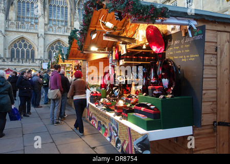 Marché de Noël de Bath, Somerset, England, UK Banque D'Images