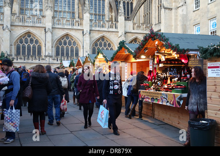 Marché de Noël de Bath, Somerset, England, UK Banque D'Images