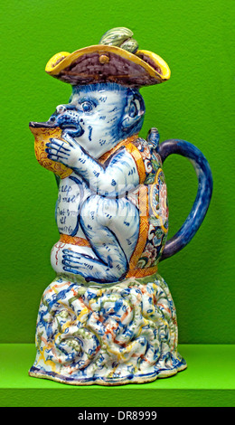 Monkey Delfts Delft 17 - 18 ème siècle porcelaine delft Pays-Bas néerlandais Animaux Banque D'Images