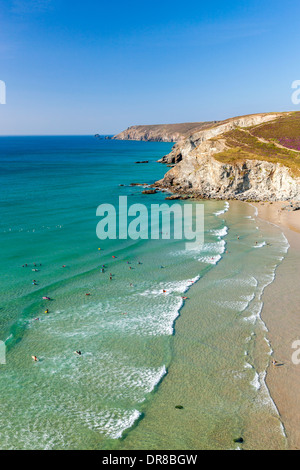 Porth, plage de Towan, Porthtowan, North Cornwall, Angleterre, Royaume-Uni, Europe. Banque D'Images