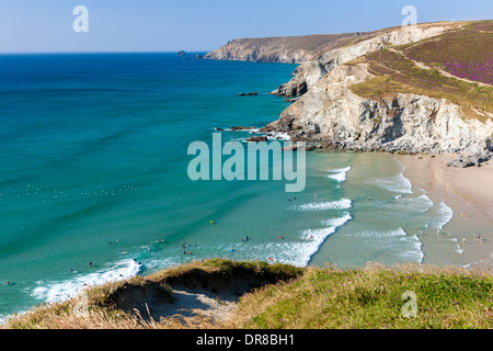 Porth, plage de Towan, Porthtowan, North Cornwall, Angleterre, Royaume-Uni, Europe. Banque D'Images