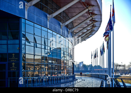 Le Millennium Stadium (Stadiwm y Mileniwm : gallois) est le stade national du pays de Galles, situé dans la capitale, Cardiff Banque D'Images