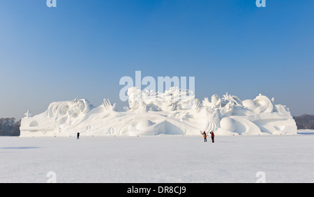 La 30e Harbin International Ice and Snow Sculpture Festival en 2014. Chine Banque D'Images