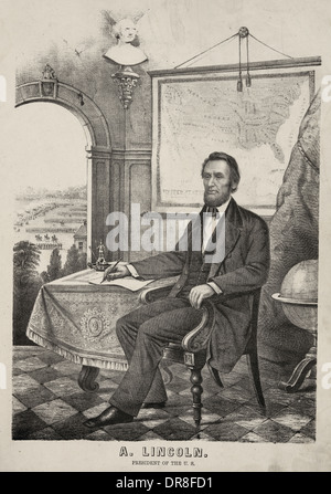 Abraham Lincoln, Président des Etats-Unis, vers 1863 Banque D'Images