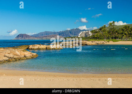 Lagune d'Ulua, le premier des quatre lagunes, à Ko Olina resort sur Oahu, Hawaï sous le vent Banque D'Images