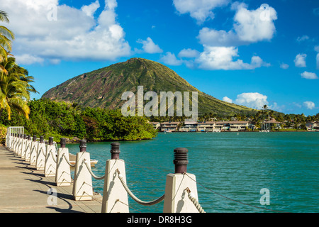 Koko Head Crater et Hawaii Kai Marina dans le sud-est de l'Oahu, Hawaii Banque D'Images