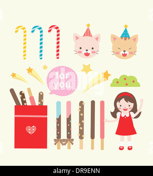 Une illustration d'images liées à l'offre de cadeaux Banque D'Images