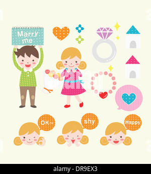 Une illustration d'images liées à marier Banque D'Images