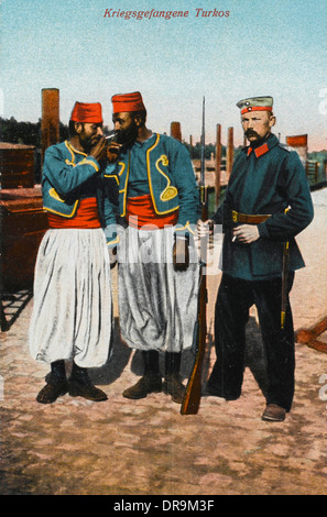 WW1 - troupes turques françaises - prisonniers de guerre Banque D'Images