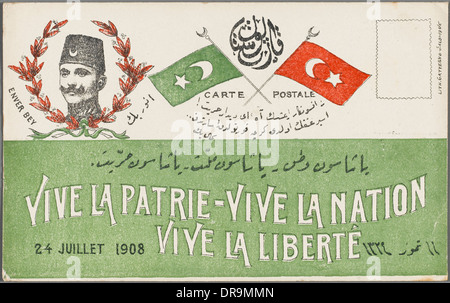 Carte postale patriotique en faveur de la Constitution Banque D'Images