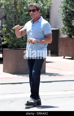 Sylvester Stallone quitte Caffe Roma à Beverly Hills, Los Angeles, Californie - 30.06.12 Banque D'Images