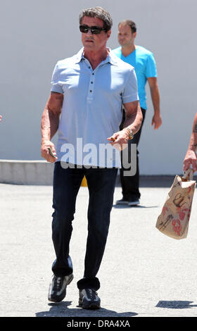 Sylvester Stallone quitte Caffe Roma à Beverly Hills, Los Angeles, Californie - 30.06.12 Banque D'Images