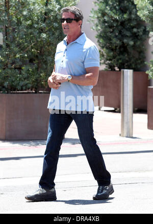 Sylvester Stallone quitte Caffe Roma à Beverly Hills, Los Angeles, Californie - 30.06.12 Banque D'Images