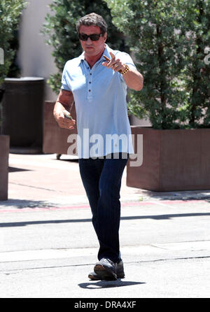 Sylvester Stallone quitte Caffe Roma à Beverly Hills, Los Angeles, Californie - 30.06.12 Banque D'Images