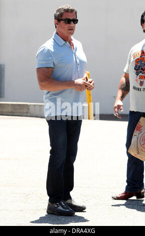 Sylvester Stallone quitte Caffe Roma à Beverly Hills, Los Angeles, Californie - 30.06.12 Banque D'Images