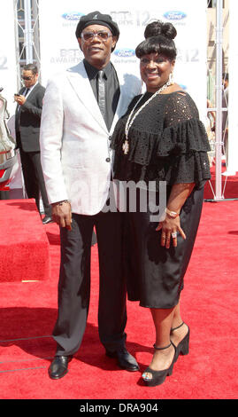 Samuel L Jackson, LaTanya Richardson BET Awards 2012 - Arrivées tenue au Shrine Auditorium de Los Angeles, Californie - 01.07.12 Banque D'Images