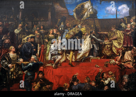 Jan Matejko (1838-1893). Peintre polonais. L'hommage prussien, 1882. Musée national. Cracovie. La Pologne. Banque D'Images