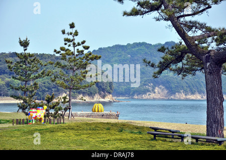 Jardin de Benesse House - l'île de Naoshima, Japon Banque D'Images