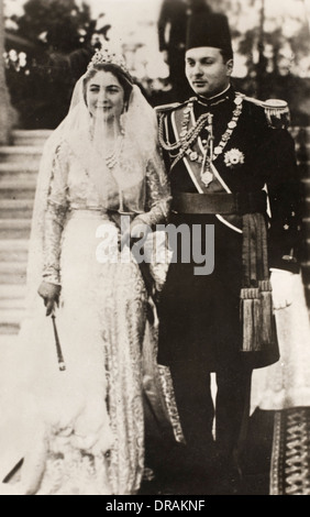 Mariage de Farouk I d'Égypte & Farida Banque D'Images