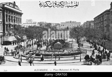 Alexandrie, Egypte - Place Mohammed Ali Pacha Banque D'Images