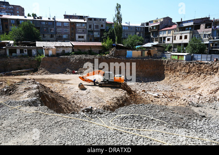 Chantier de construction de la ville de Erevan, Arménie. Banque D'Images