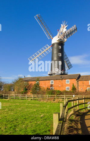 Moulin à vapeur Skidby qui par un beau matin d'hiver ensoleillé. Banque D'Images