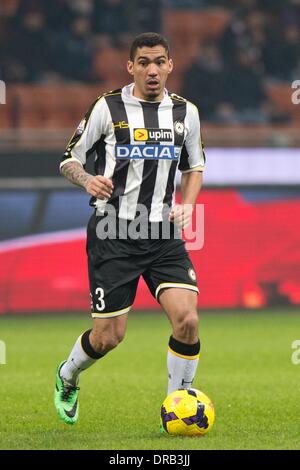 Milan, Italie. 22 janvier, 2014. Allan (Udinese) Football / Soccer : Coppa Italia (TIM Cup) en quart de finale entre l'AC Milan 1-2 Udinese au Stadio Giuseppe Meazza de Milan, Italie . (Photo Enrico Calderoni/AFLO SPORT) Banque D'Images