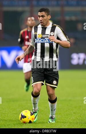 Milan, Italie. 22 janvier, 2014. Allan (Udinese) Football / Soccer : Coppa Italia (TIM Cup) en quart de finale entre l'AC Milan 1-2 Udinese au Stadio Giuseppe Meazza de Milan, Italie . (Photo Enrico Calderoni/AFLO SPORT) Banque D'Images