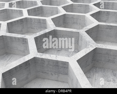 Béton gris structure en nid d'arrière-plan. 3d illustration Banque D'Images