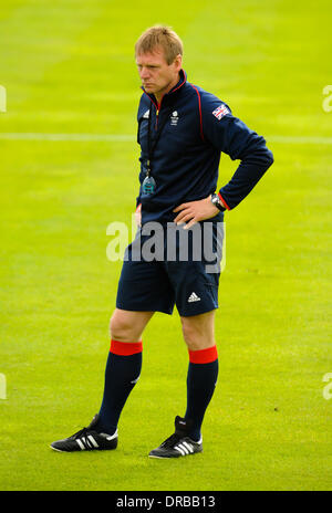 L'équipe entraîneur Stuart Pearce GO football olympique formation à l'Hôtel et Spa Champneys Leicestershire, Angleterre - 09.07.12 Banque D'Images