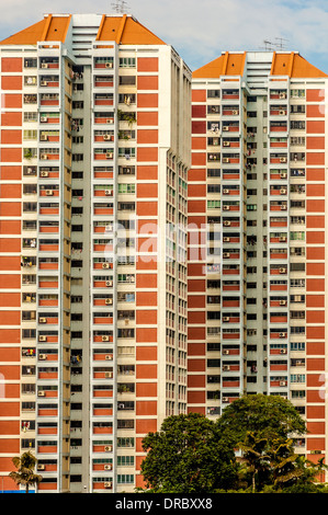 Immeubles d'appartements en hauteur, Singapour. Banque D'Images
