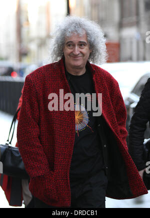 Londres, Royaume-Uni, 23 janvier 2014. Brian May vu à la BBC à Londres, UK Crédit : Simon Matthews/Alamy Live News Banque D'Images