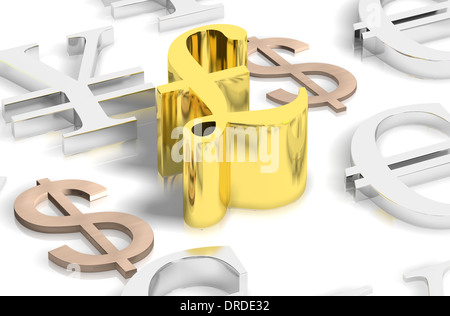 La livre sterling s'élevant au-dessus d'autres devises Banque D'Images