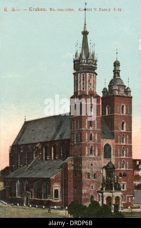 Pologne, Cracovie - la Basilique Sainte-Marie Banque D'Images