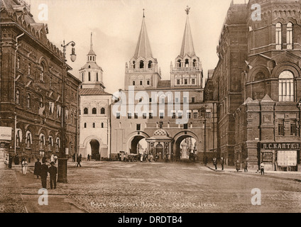 Iversky Iverskaya Gate et chapelle, Moscou, Russie Banque D'Images