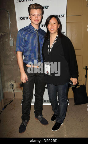 Chris Colfer, Kim Yutani Gala Soirée de clôture 2012 Outfest cible et Backstage tenue à l'Amphithéâtre Ford John Anson Hollywood, Californie - 22.07.12 Banque D'Images