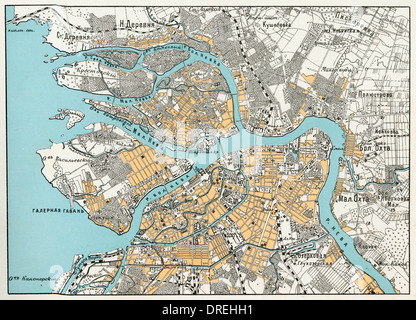 Plan de St Petersburg, Russie Banque D'Images