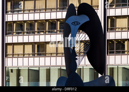 Picasso sculpture cubiste dans Daley Plaza Chicago Banque D'Images